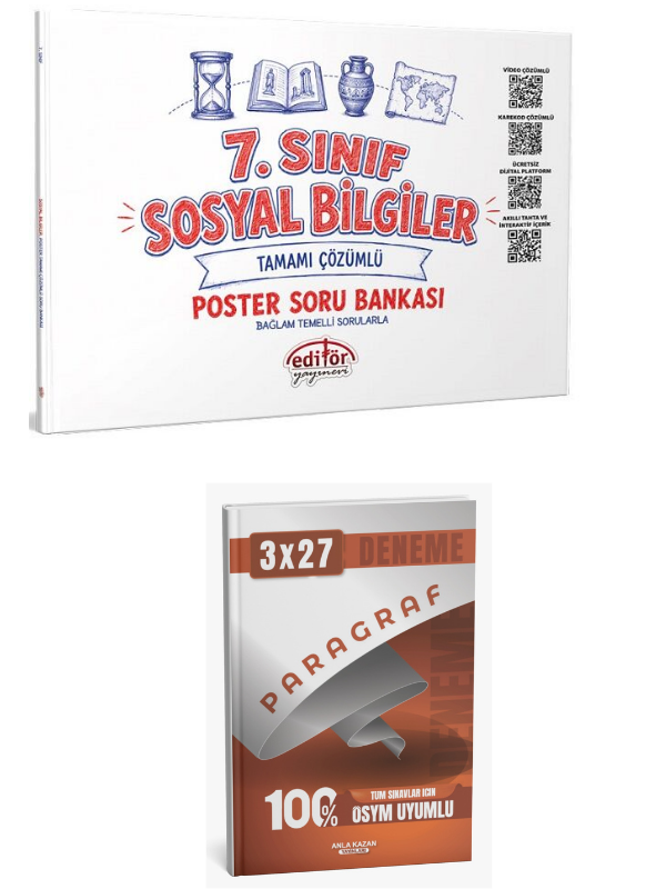 Editör 2027 7. Sınıf Sosyal Bilgiler Poster Soru Bankası Çözümlü+ Anla Kazan Paragraf