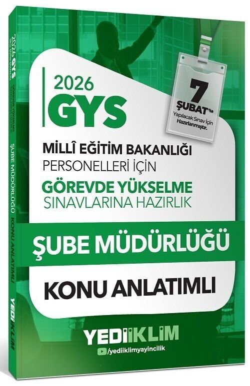 Yediiklim 2026 GYS MEB Milli Eğitim Bakanlığı Şube Müdürlüğü Konu Anlatımlı Görevde Yükselme