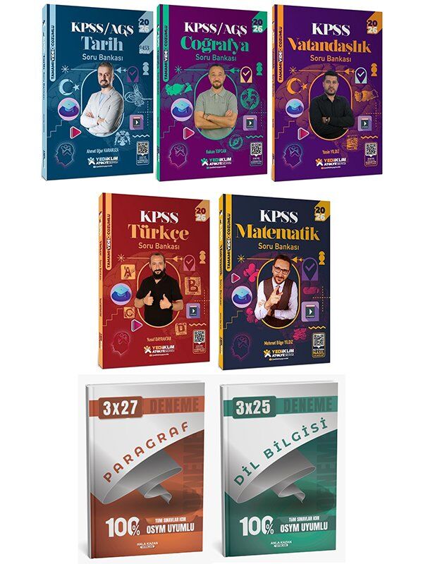 Yediiklim 2026 KPSS Genel Yetenek Genel Kültür Atölye Soru Bankası 5 li Set Yediiklim Yayınları