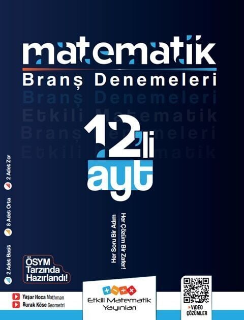Etkili Matematik Yayınları AYT Matematik 12 li Branş Denemeleri