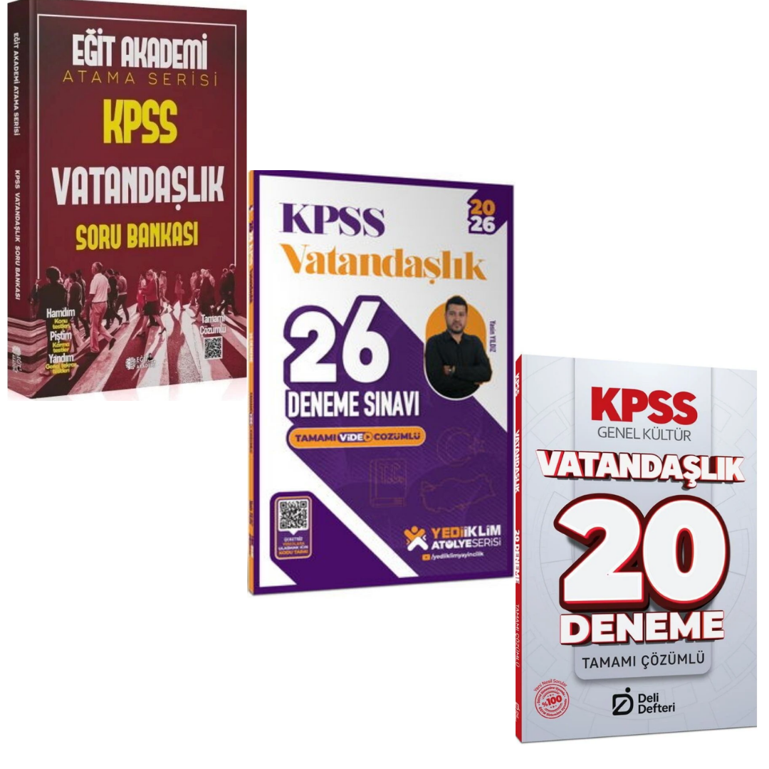 Eğit Akademi KPSS Vatandaşlık Soru Bankası & KPSS Vatandaşlık 2'li Deneme Seti