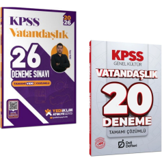 Yediiklim 2026 KPSS Vatandaşlık 26 Deneme Sınavı & KPSS Vatandaşlık 20 Deneme Çözümlü Deli Defteri Yayınları Seti