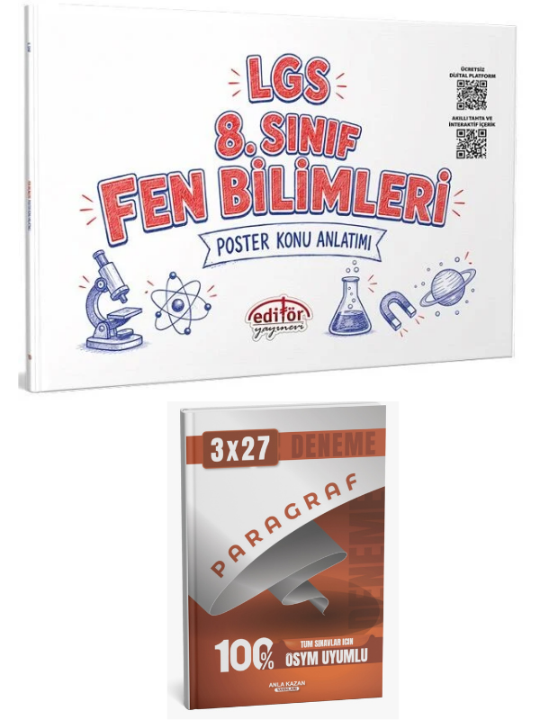 Editör 2027 8. Sınıf LGS Fen Bilimleri Poster Konu Anlatımı+ Anla Kazan Paragraf