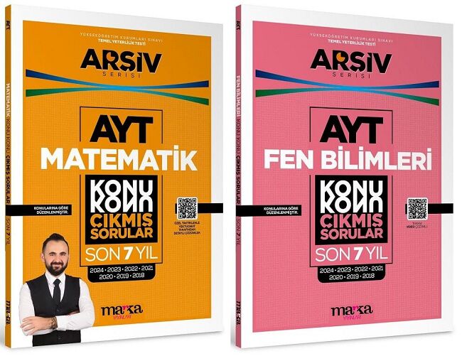 Marka 2025 YKS AYT Matematik + Fen Bilimleri Çıkmış Sorular Son 7 Yıl Konu Konu Tıpkı Basım Arşiv Serisi Çözümlü 2 li Set Yektuğ Mat - Yasin Kara Marka Yayınları