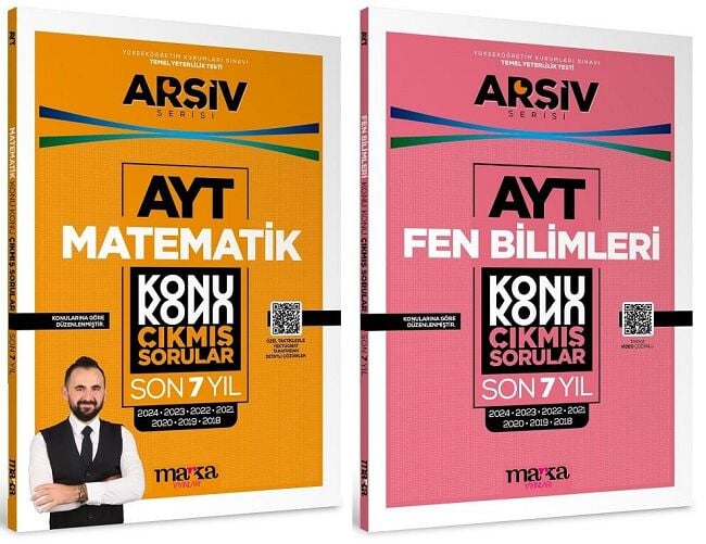 Marka 2025 YKS AYT Matematik + Fen Bilimleri Çıkmış Sorular Son 7 Yıl Konu Konu Tıpkı Basım Arşiv Serisi Çözümlü 2 li Set Yektuğ Mat - Yasin Kara Marka Yayınları