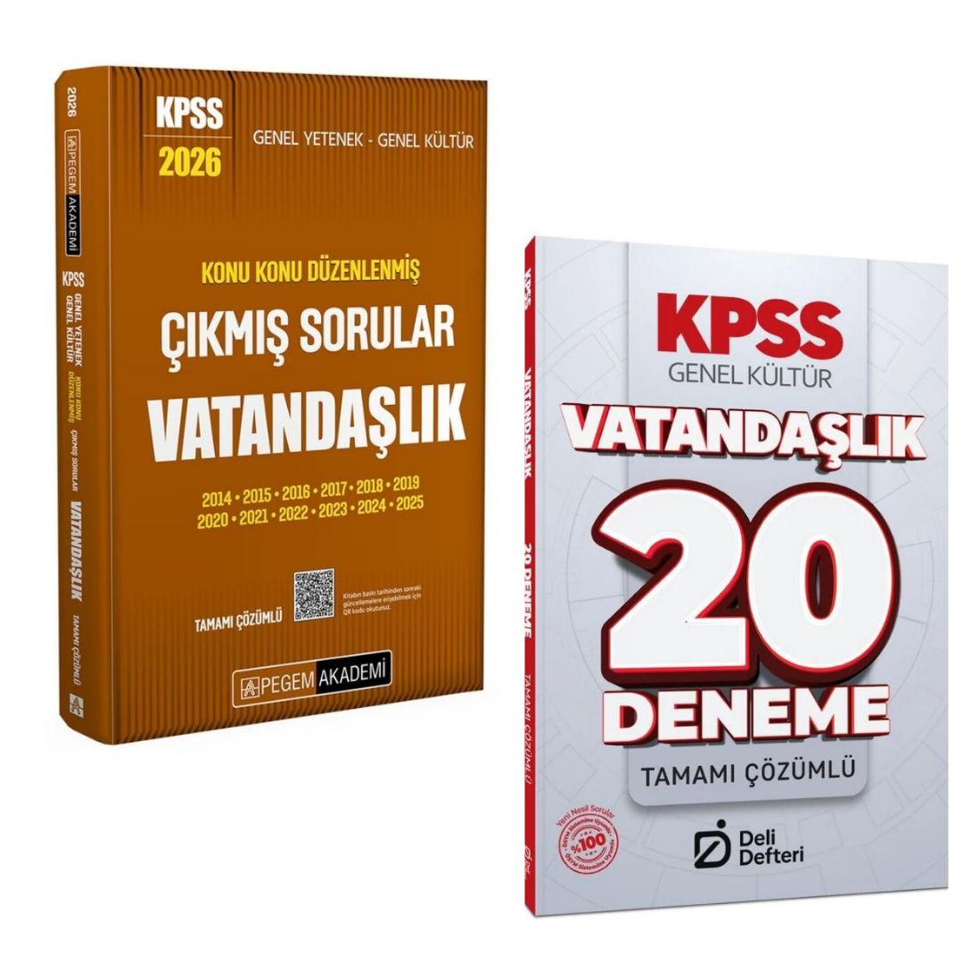 Pegem 2026 KPSS Konu Konu Düzenlenmiş Çıkmış Sorular VATANDAŞLIK & KPSS Vatandaşlık 20 Deneme Seti
