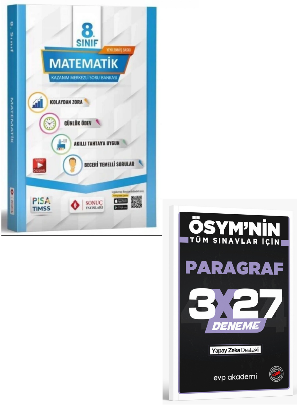 Sonuç 2027 8. SINIF MATEMATİK SET+ EVP Akademi Paragraf