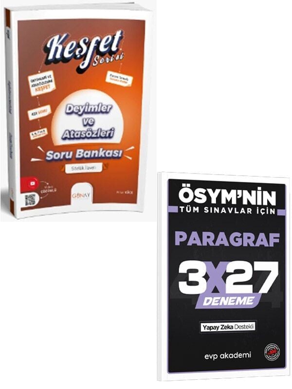 Günay 2027 8. Sınıf Keşfet Plus Serisi Deyimler ve Atasözleri Soru Bankası+EVP Akademi 3x27 Paragraf Deneme