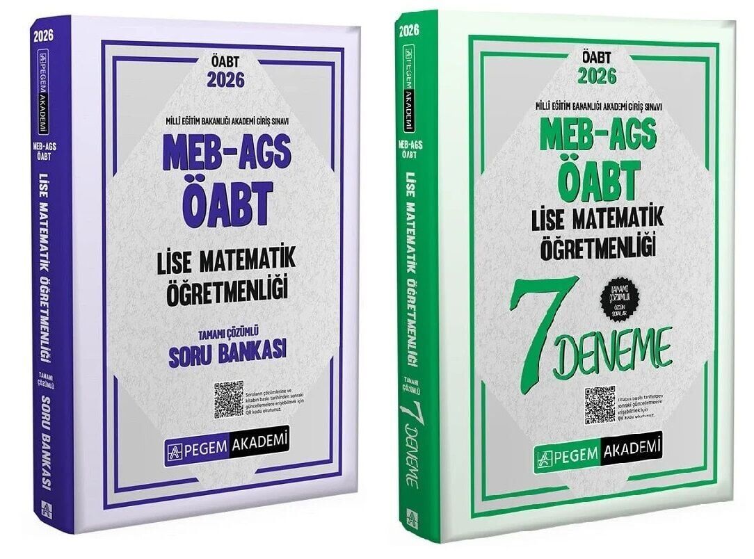 Pegem 2026 ÖABT MEB-AGS Lise Matematik Öğretmenliği Soru Bankası + 7 Deneme 2 li Set Pegem Akademi Yayınları