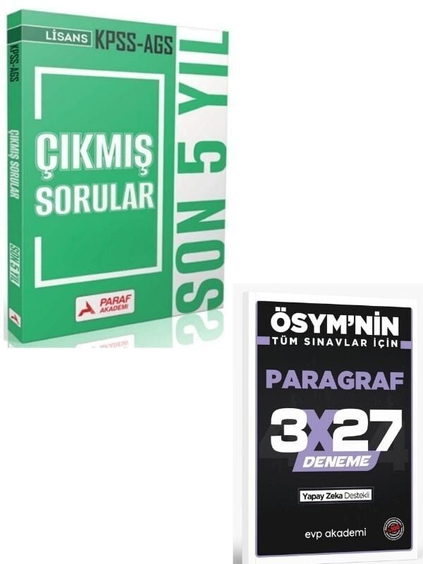 Paraf 2027  KPSS AGS Son 5 Yıl Çıkmış Sorular+ EVP Akademi Paragraf