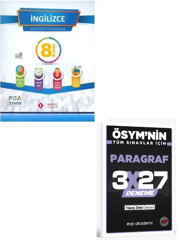 Sonuç 2027 8.SINIF İNGİLİZCE SORU BANKASI+ EVP Akademi Paragraf