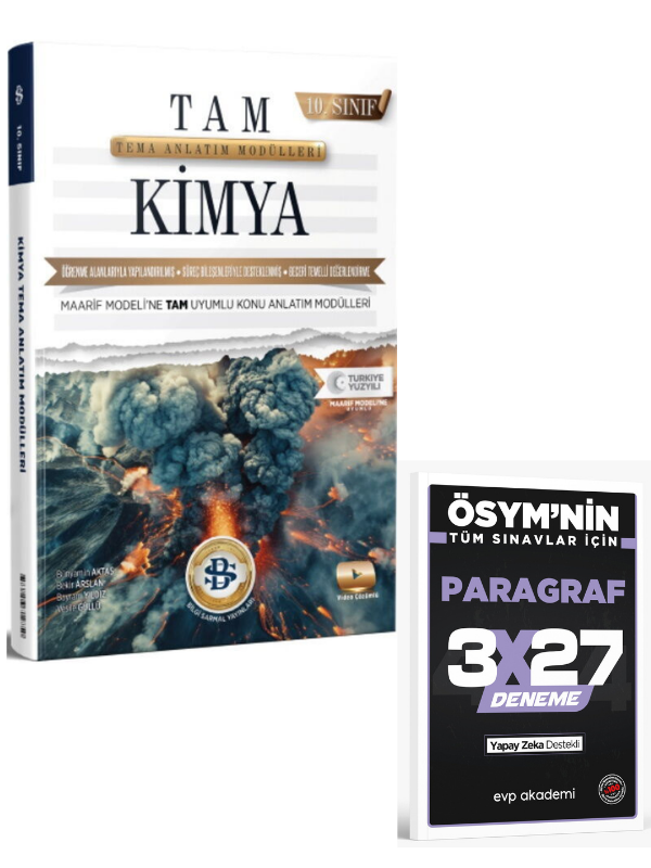 Bilgi Sarmal 2027 10. Sınıf Kimya Tema Konu Anlatım Modülleri+ EVP Akademi Paragraf