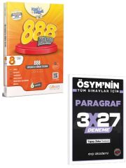 Günay 2027 8. Sınıf 888 Soruda İlk Dönem Kamp Kitabı+EVP Akademi 3x27 Paragraf Deneme