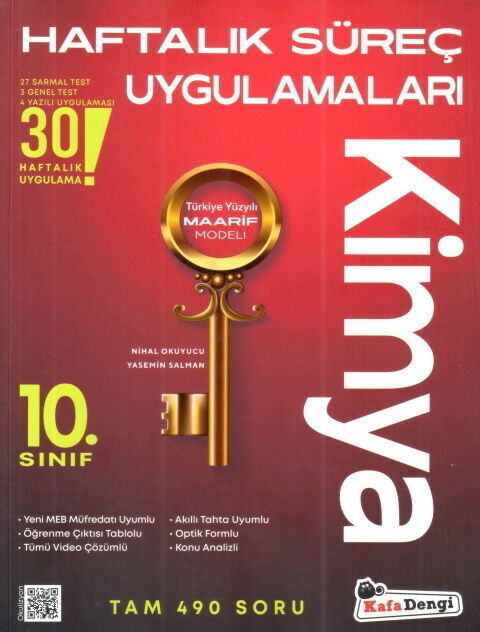 Kafa Dengi Yayınları 10. Sınıf Kimya KOD Haftalık Süreç Uygulamaları