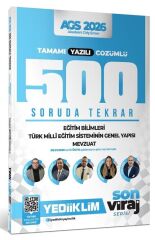 YENİ AGS - Yediiklim 2026 MEB-AGS Eğitim Bilimleri-Türk Milli Eğitim Sisteminin Genel Yapısı-Mevzuat 500 Soruda Tekrar Son Viraj Serisi Çözümlü - Bülent Tanık, Can Köni Yediiklim Yayınları