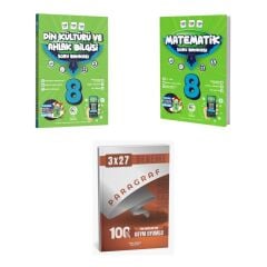2027 Av 8. Sınıf Din Kültürü ve Ahlak Bilgisi + Matematik Soru + anla kazan paragraf deneme 3'lü Set