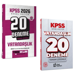 Yediiklim KPSS 2026 Genel Kültür Vatandaşlık 20 Deneme & KPSS Vatandaşlık 20 Deneme Deli Defteri Yayınları Seti