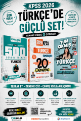Yediiklim 2026 Kpss Türkçe 500 Soruda Genel Tekrar Kampı & İndeks KPSS Türkçe 20 Deneme & Dizgi Kitap KPSS Türkçe Çıkmış Sorular Seti
