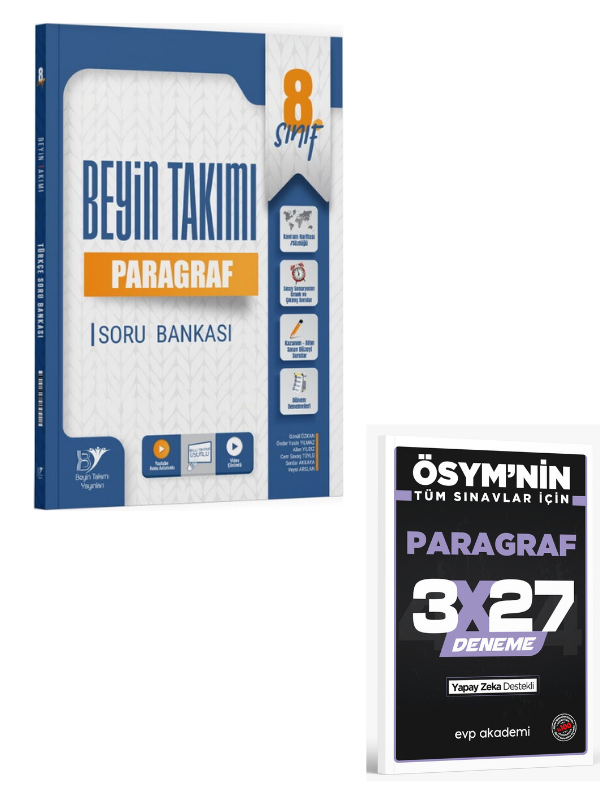 Beyin Takımı 2027 8. Sınıf Paragraf Soru Bankası+ EVP Akademi Paragraf