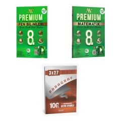 2027 Av 8. Sınıf Premium Beceri Temelli Fen Bilimleri + Matematik Soru + anla kazan paragraf deneme 3'lü Set