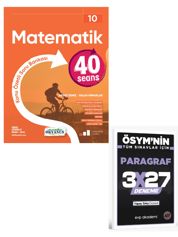 Okyanus 2027 10. Sınıf 40 Seansta Matematik Soru Bankası+ EVP Akademi Paragraf