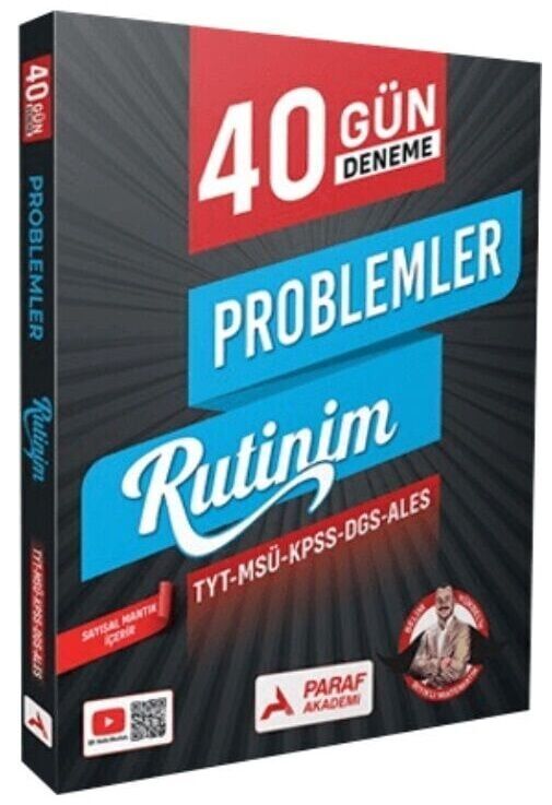 Paraf Yayınları TYT MSÜ KPSS DGS ALES Problemler 40 Günde Deneme Rutinim