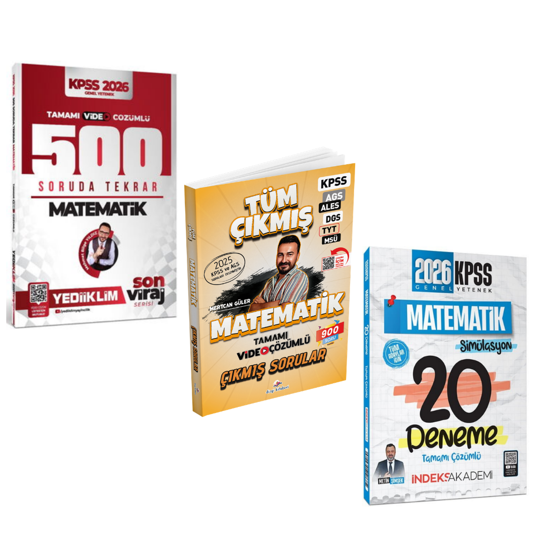 Yediiklim 2026 Kpss Matematik 500 Soruda Genel Tekrar Kampı & İndeks KPSS Matematik Deneme & KPSS Matematik Çıkmış Sorular Seti