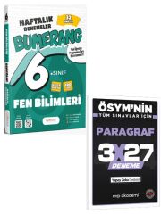 Günay 2027 6. Sınıf Fen Bilimleri Bumerang 32 Haftalık Denemeler+EVP Akademi 3x27 Paragraf Deneme