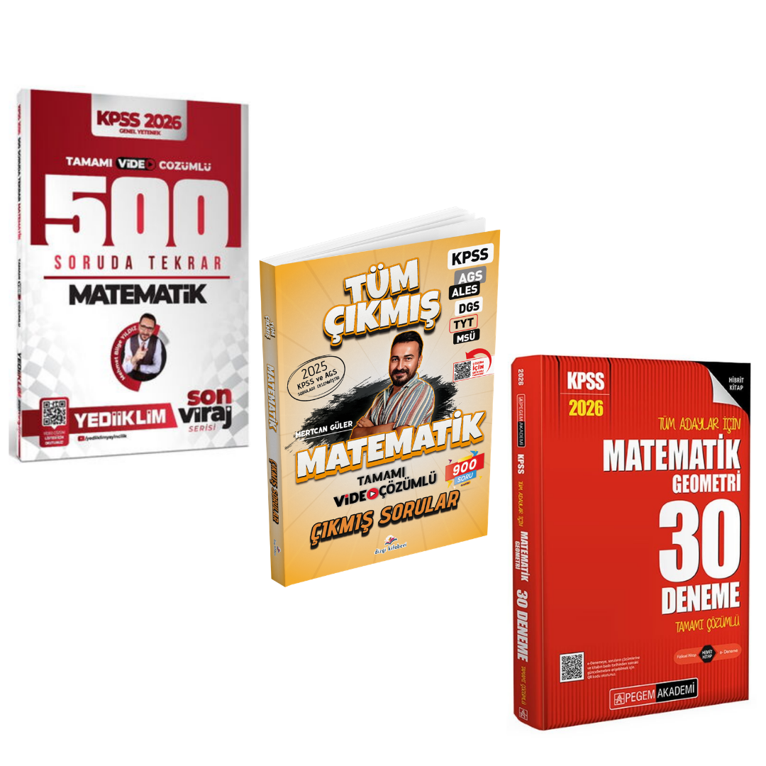 Yediiklim 2026 Kpss Matematik 500 Soruda Genel Tekrar Kampı & Pegem KPSS Matematik Deneme & KPSS Matematik Çıkmış Sorular Seti