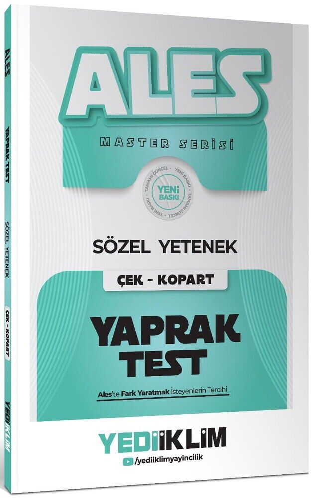 Yediiklim 2027 ALES MASTER Sözel Yetenek Yaprak Test Çek Kopart