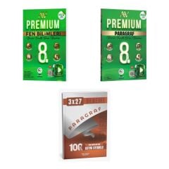 2027 Av 8. Sınıf Premium Beceri Temelli Fen Bilimleri + Paragraf Soru + anla kazan paragraf deneme 3'lü Set