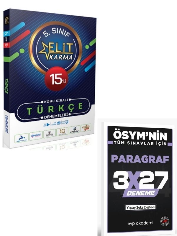Paraf 2027 5. Sınıf Türkçe 15 li Elit Karma Konu Sıralı Denemeleri+ EVP Akademi Paragraf