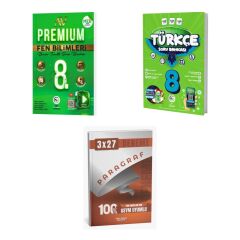 2027 Av 8. Sınıf Fen Bilimleri Premium Beceri Temelli + Türkçe Soru + anla kazan paragraf deneme 3'lü Set