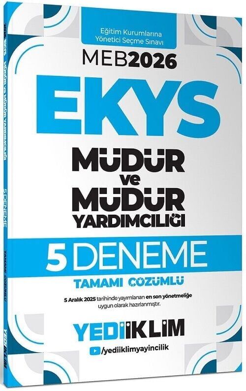 Yediiklim 2026 MEB EKYS Müdür ve Yardımcılığı 5 Deneme Çözümlü Yediiklim Yayınları