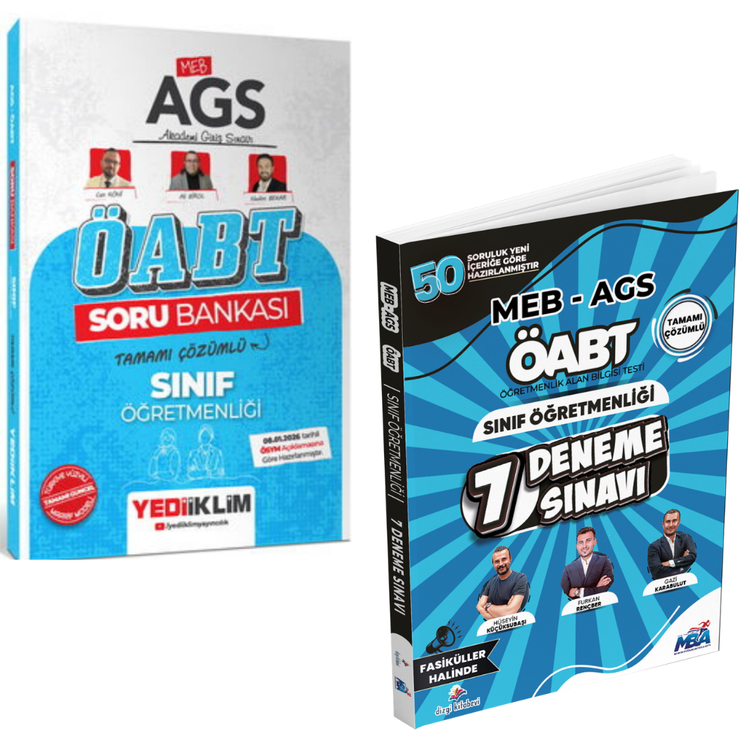 Yediiklim MEB AGS ÖABT Sınıf Öğretmenliği Soru Bankası & ÖABT Sınıf Öğretmenliği 7 Deneme Dizgi Kitap Seti