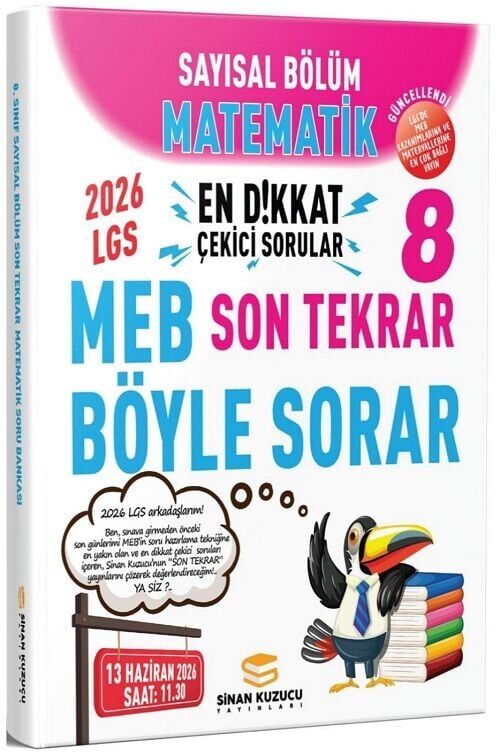 Sinan Kuzucu 2026 8. Sınıf LGS Matematik Sayısal Son Tekrar Soru Bankası Çözümlü Sinan Kuzucu Yayınları