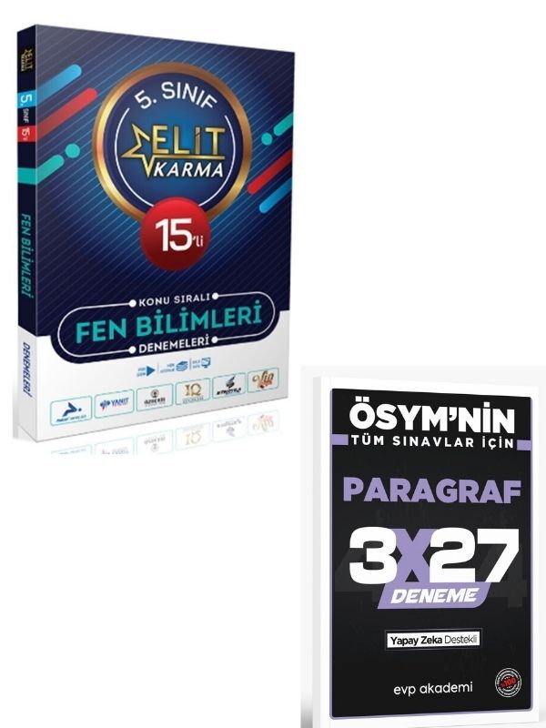 Paraf 2027 5. Sınıf Fen Bilimleri 15 li Elit Karma Konu Sıralı Denemeleri+ EVP Akademi Paragraf