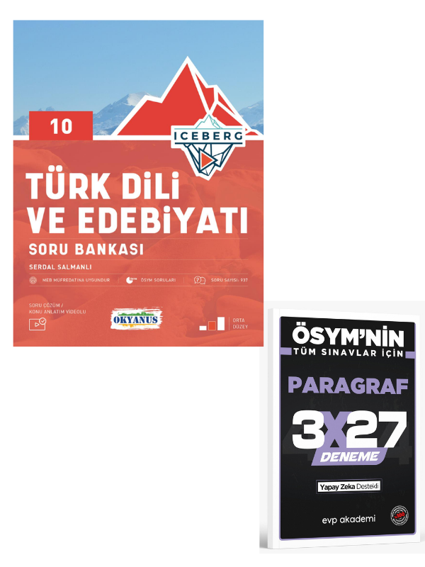 Okyanus 2027 10. Sınıf Türk Dili ve Edebiyatı Iceberg Soru Bankası+ EVP Akademi Paragraf