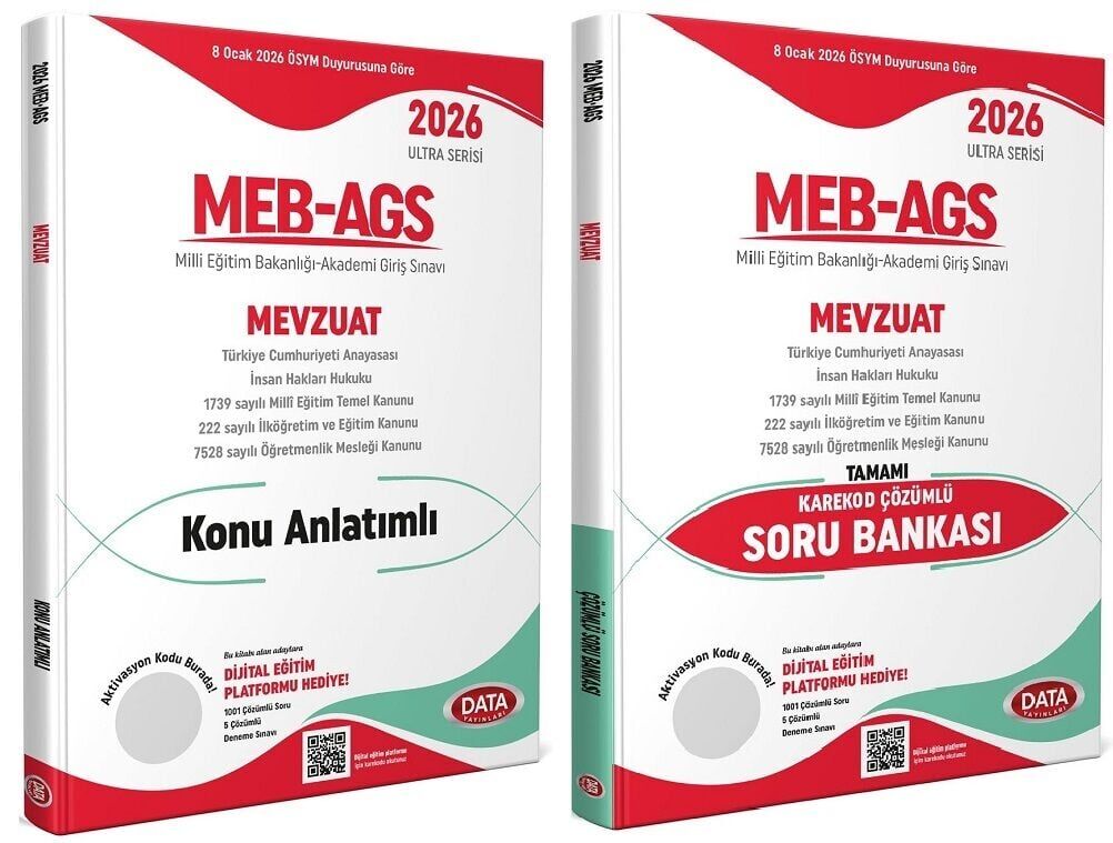 Data 2026 MEB-AGS Mevzuat Konu Anlatımlı + Soru Bankası 2 li Set Ultra Serisi Data Yayınları