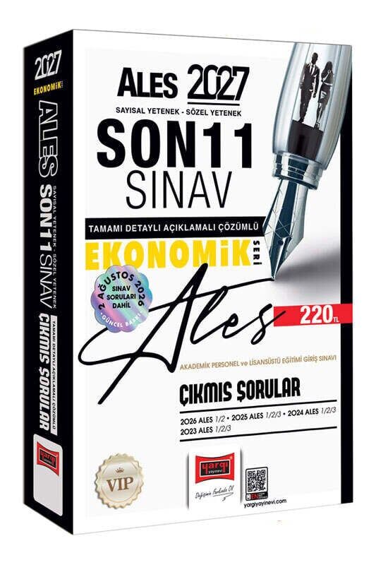 Yargı 2027 ALES VIP Çıkmış Sorular Son 11 Sınav Çözümlü Ekonomik Seri