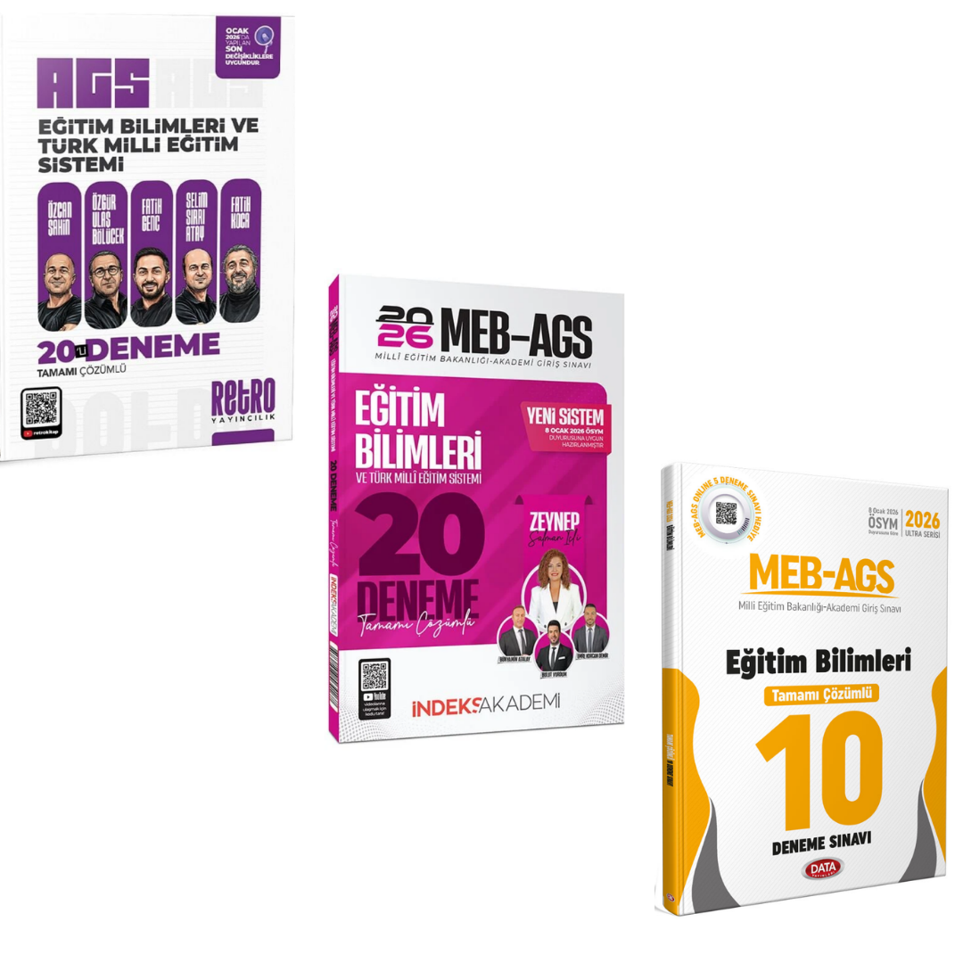 2026 MEB-AGS Eğitim Bilimleri ve Türk Milli Eğitim Sistemi Süper 3 lü Deneme Seti