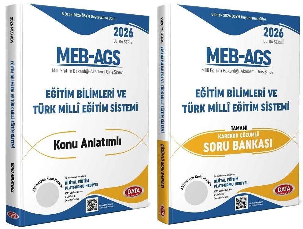Data 2026 MEB-AGS Eğitim Bilimleri ve Türk Milli Eğitim Sistemi Konu Anlatımlı + Soru Bankası 2 li Set Ultra Serisi Data Yayınları