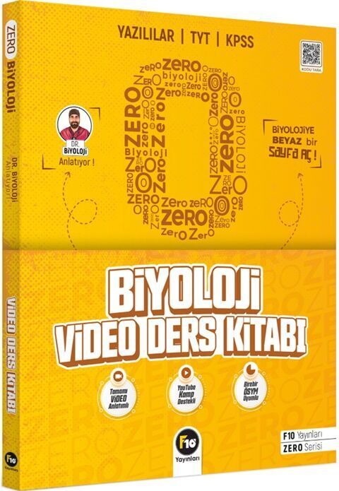 F10 Yayınları Dr. Biyoloji TYT KPSS Barış Hoca ile Sıfırdan Biyoloji Video Ders Kitabı