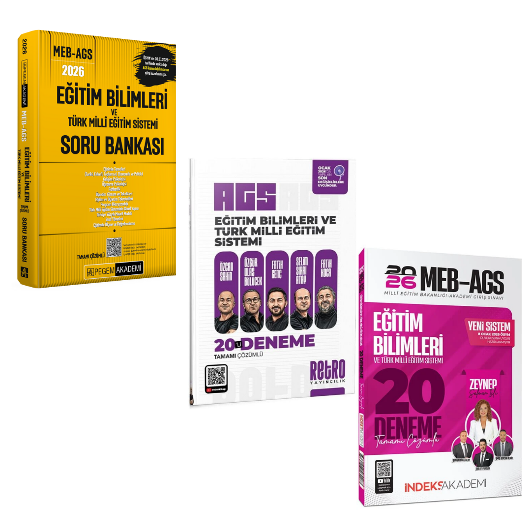Pegem 2026 MEB AGS Eğitim Bilimleri ve Türk Milli Eğitim Sistemi Soru Bankası & Deneme Seti