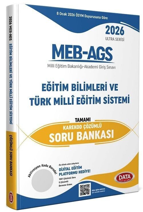 Data 2026 MEB-AGS Eğitim Bilimleri ve Türk Milli Eğitim Sistemi Soru Bankası Çözümlü Ultra Serisi Data Yayınları
