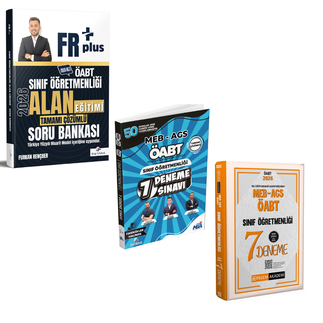 Dizgi Kitap 2026 Meb Ags ÖABT Sınıf Öğretmenliği Alan Eğitimi Soru Bankası & ÖABT Sınıf Öğretmenliği 2'li Deneme Seti
