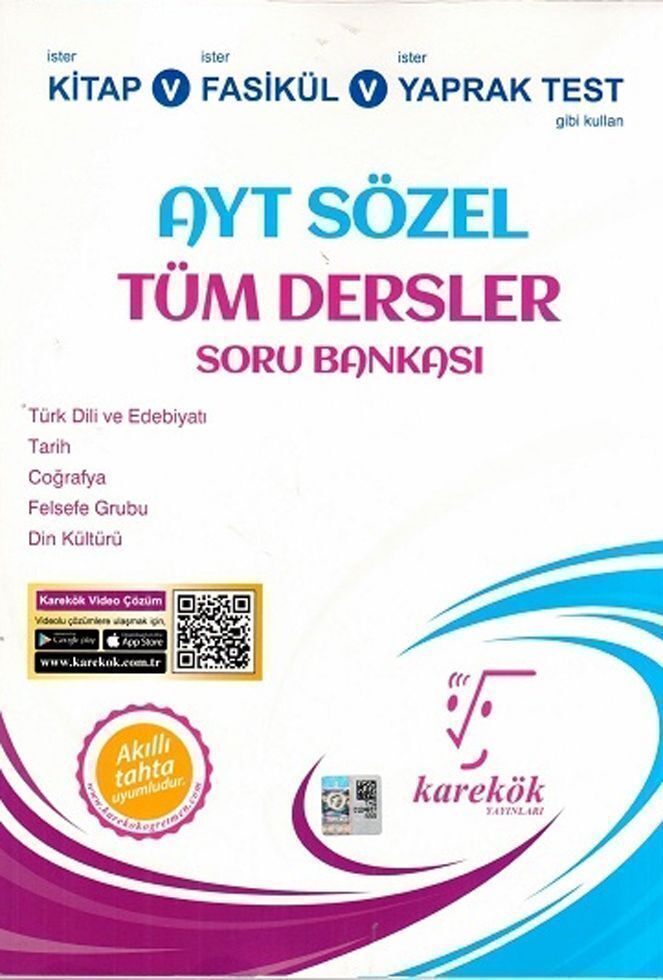 Karekök Yayınları AYT Sözel Tüm Dersler Soru Bankası