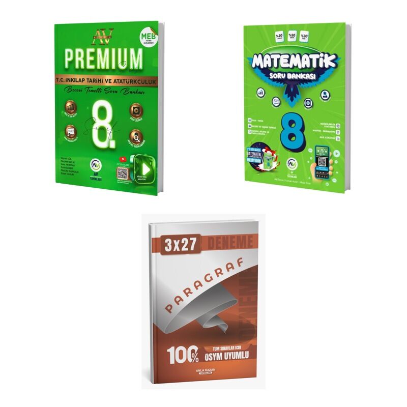2027 Av 8. Sınıf İnkılap Tarihi ve Atatürkçülük Premium Beceri Temelli + Matematik Soru + Ankapade 3'lü Set
