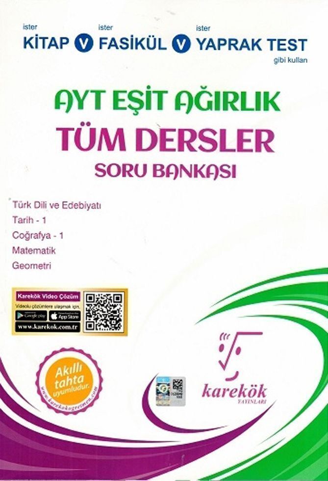 Karekök Yayınları AYT Eşit Ağırlık Tüm Dersler Soru Bankası