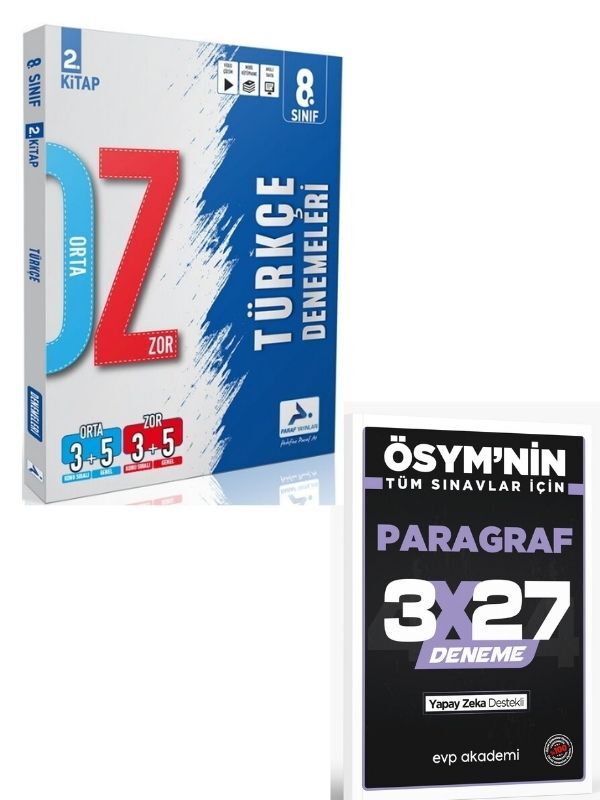 Paraf 2027 8. Sınıf Türkçe Orta Zor Branş Deneme+ EVP Akademi Paragraf